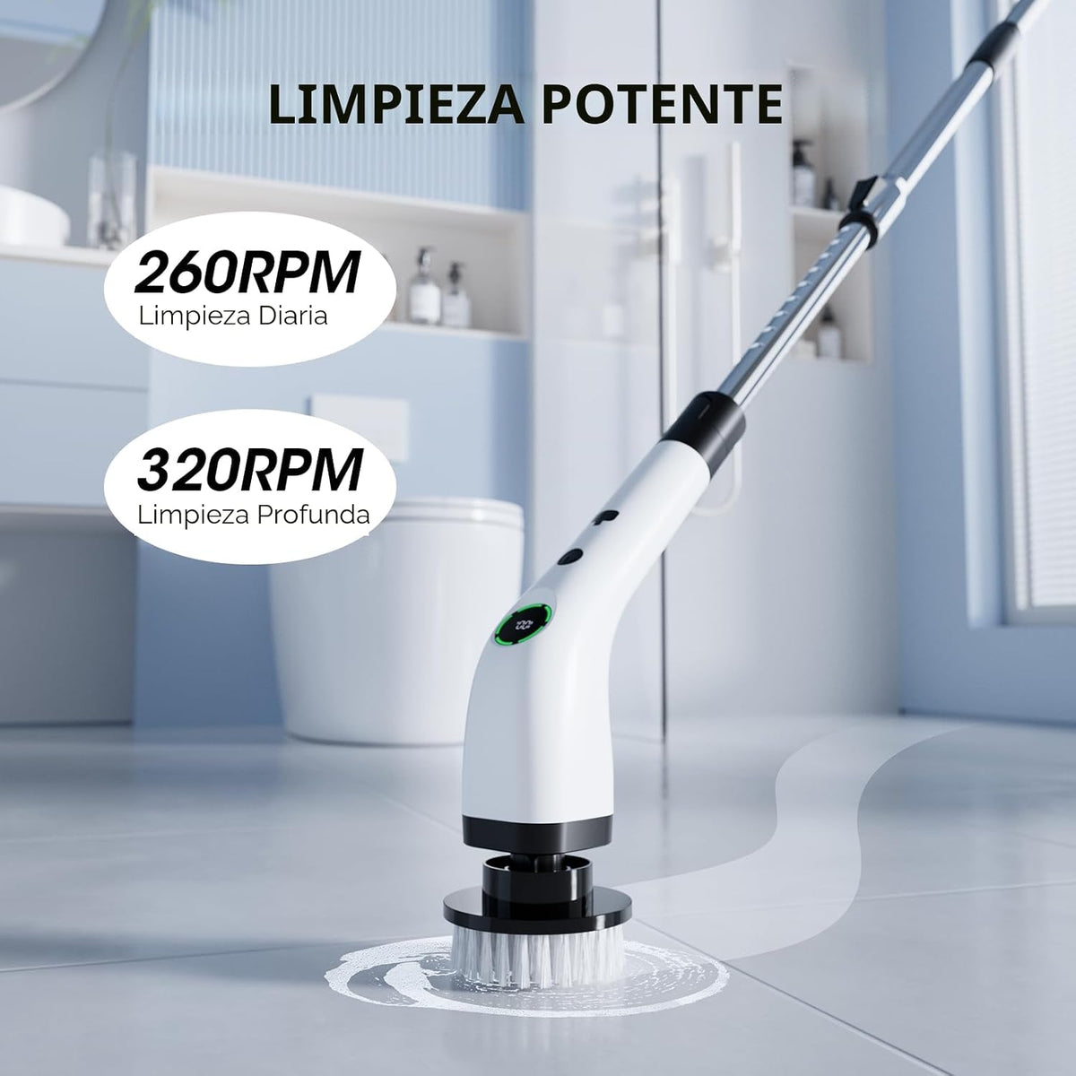 Cordless electric spin scrubber