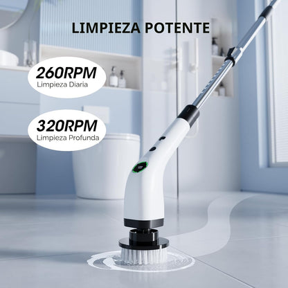 Cordless electric spin scrubber