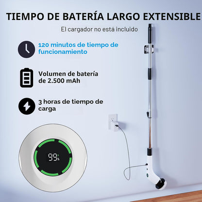 Cordless electric spin scrubber