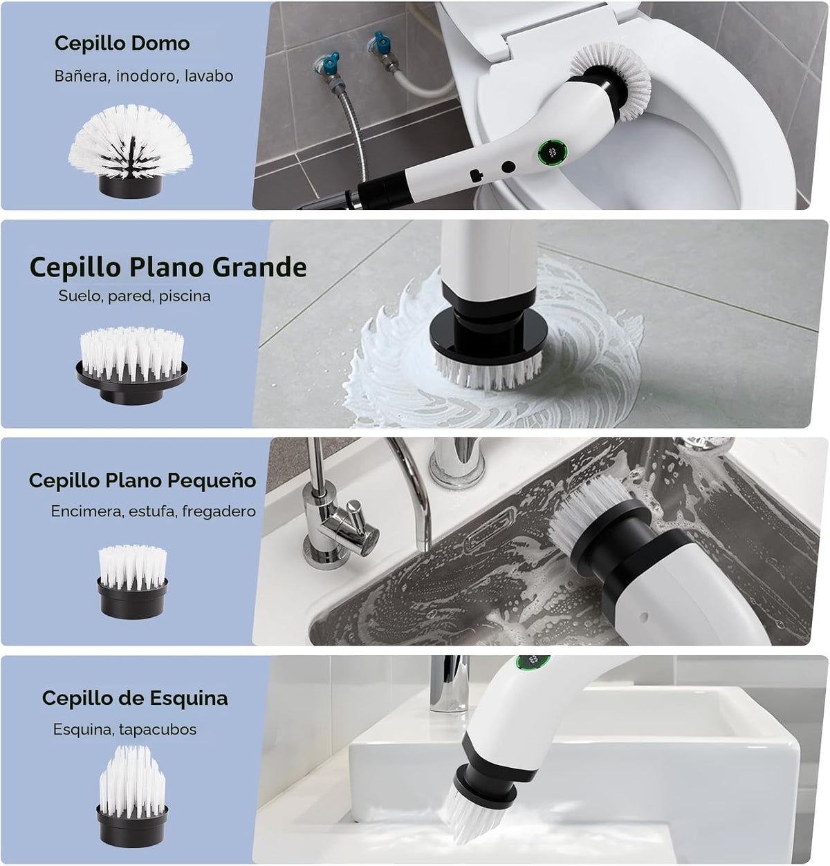 Cordless electric spin scrubber