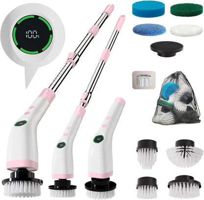 Cordless electric spin scrubber